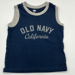 1/$5, 3/$12, 5/$15 Old Navy Dark Blue Tank Top with Logo 4T